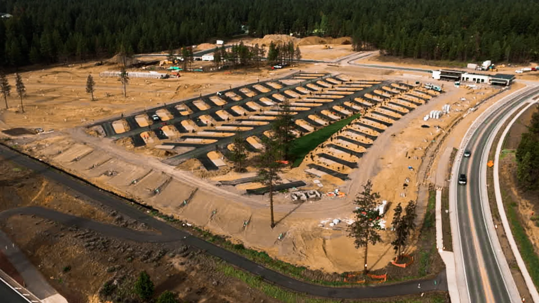 Aerial of a Steele Earthworks subdivision grading site